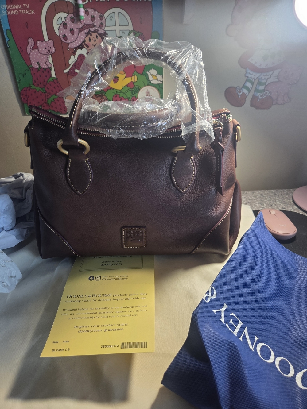 Dooney & Bourke Florentine Dark Brown Leather Messenger Satchel 30